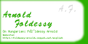 arnold foldessy business card